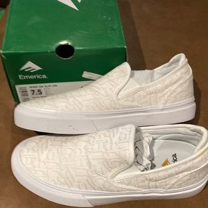 Emerica Shoes, Wino G6 Slip-On, White/Print